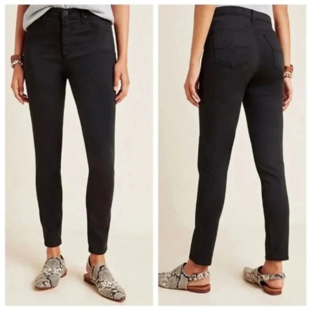 AG Adriano goldschmied x Anthropologie black high rise abbey ankle skinny jeans